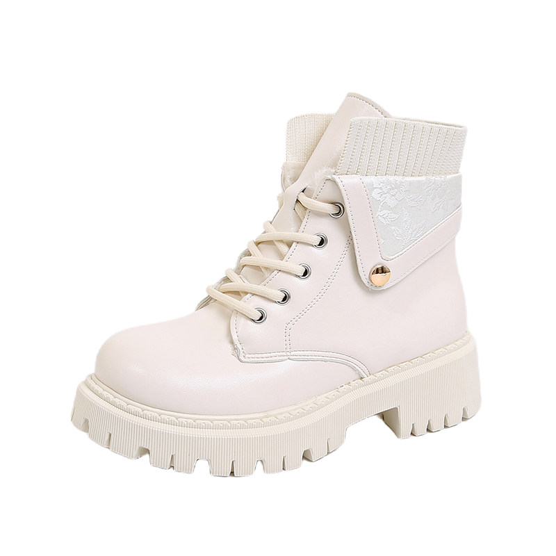 加绒马丁靴女英伦风2025秋冬季棉靴初中生中大童少女孩法式小短靴,淘宝优惠券,粉丝福利购,淘宝优惠卷