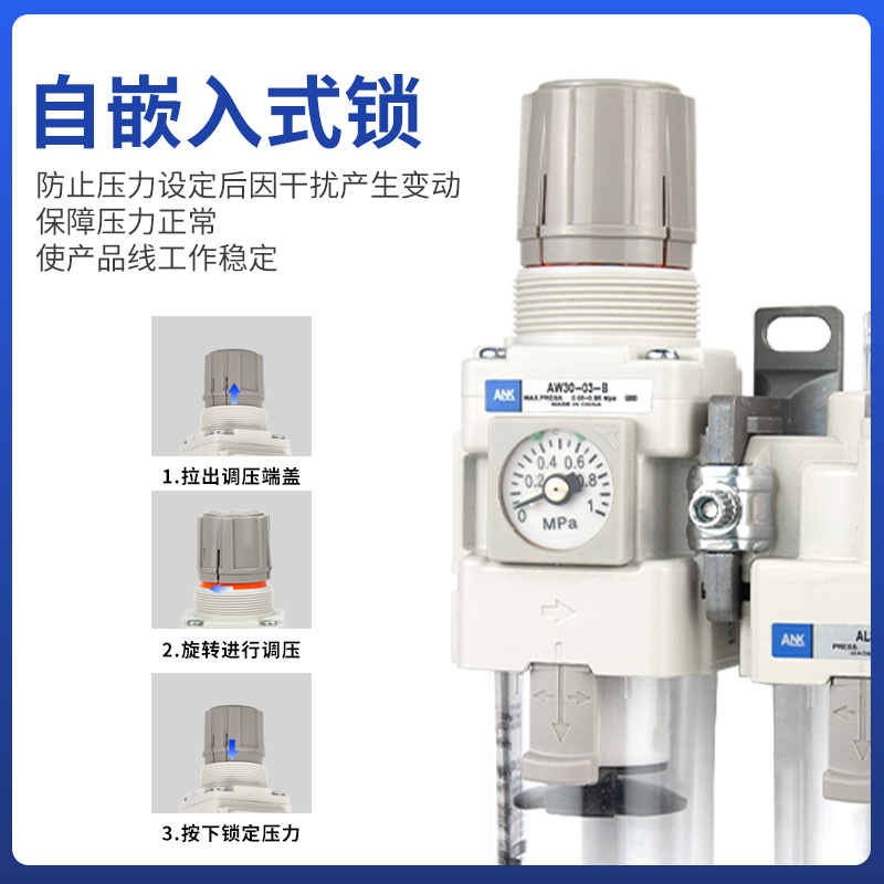 气源处理SMC型油水分离器AC20A/30A/40A-02/03/04BG/E调压过滤器 - 图0