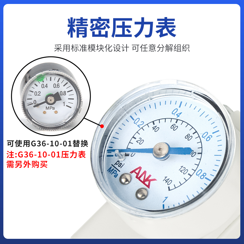 SMC型空气调压减压过滤器AW20/30/40K/10-M5/01/02/03/04BDE1CG-B-图1