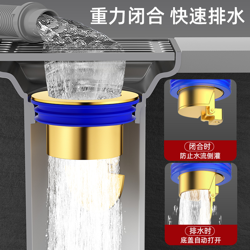 通用地漏防臭器卫生间下水管道防返臭排水用防臭盖密封内芯盖神器 - 图3