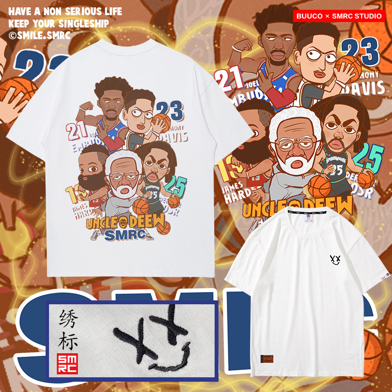 2022新款夏季篮网训练服哈登詹姆斯卡通动漫篮球服欧文短袖T恤男