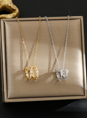 欧美跨境新款钛钢项链女ins风个性时尚不掉色锁骨链四叶草首饰品