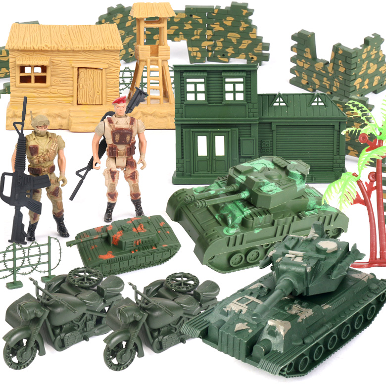 兵人专区军事模型兵人士兵打仗塑料小人玩具坦克战车航母战机大炮-图3