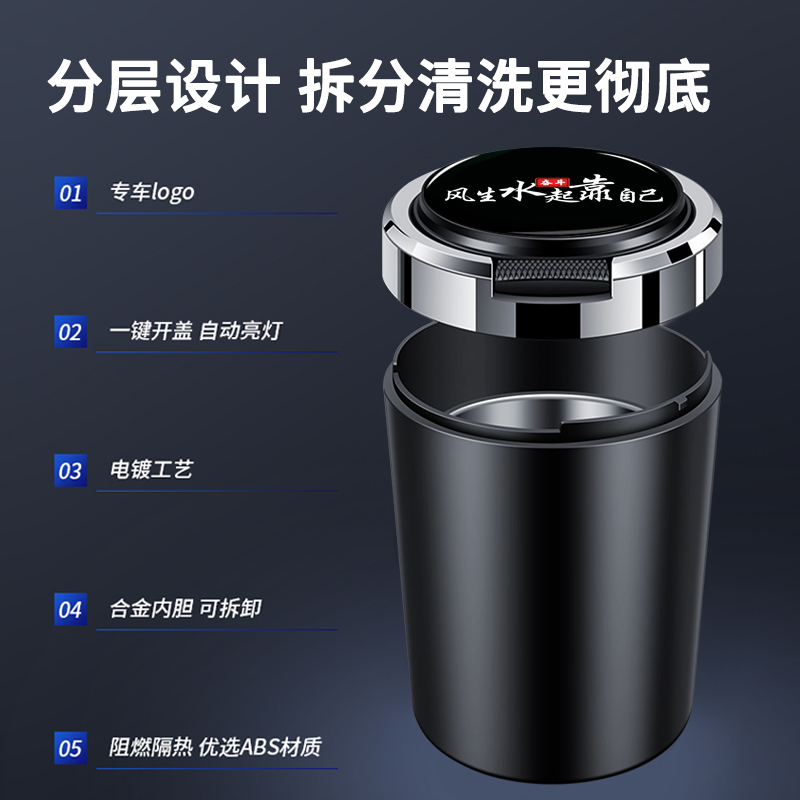 适用吉利帝豪GS博越缤越星瑞星越L豪越远景X3/X6嘉际汽车载烟灰缸