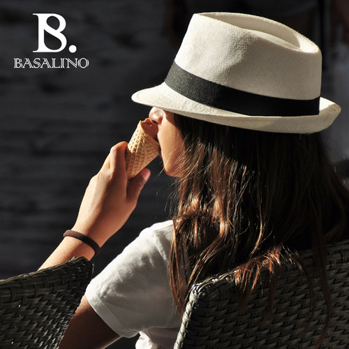 当天发英国经典款男士草帽男礼帽英伦礼帽手工绅士爵士帽大码草帽 - 图0