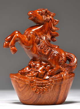 花梨木雕十二生肖摆件一套实木质鼠D牛虎兔龙蛇马羊猴鸡狗猪工艺