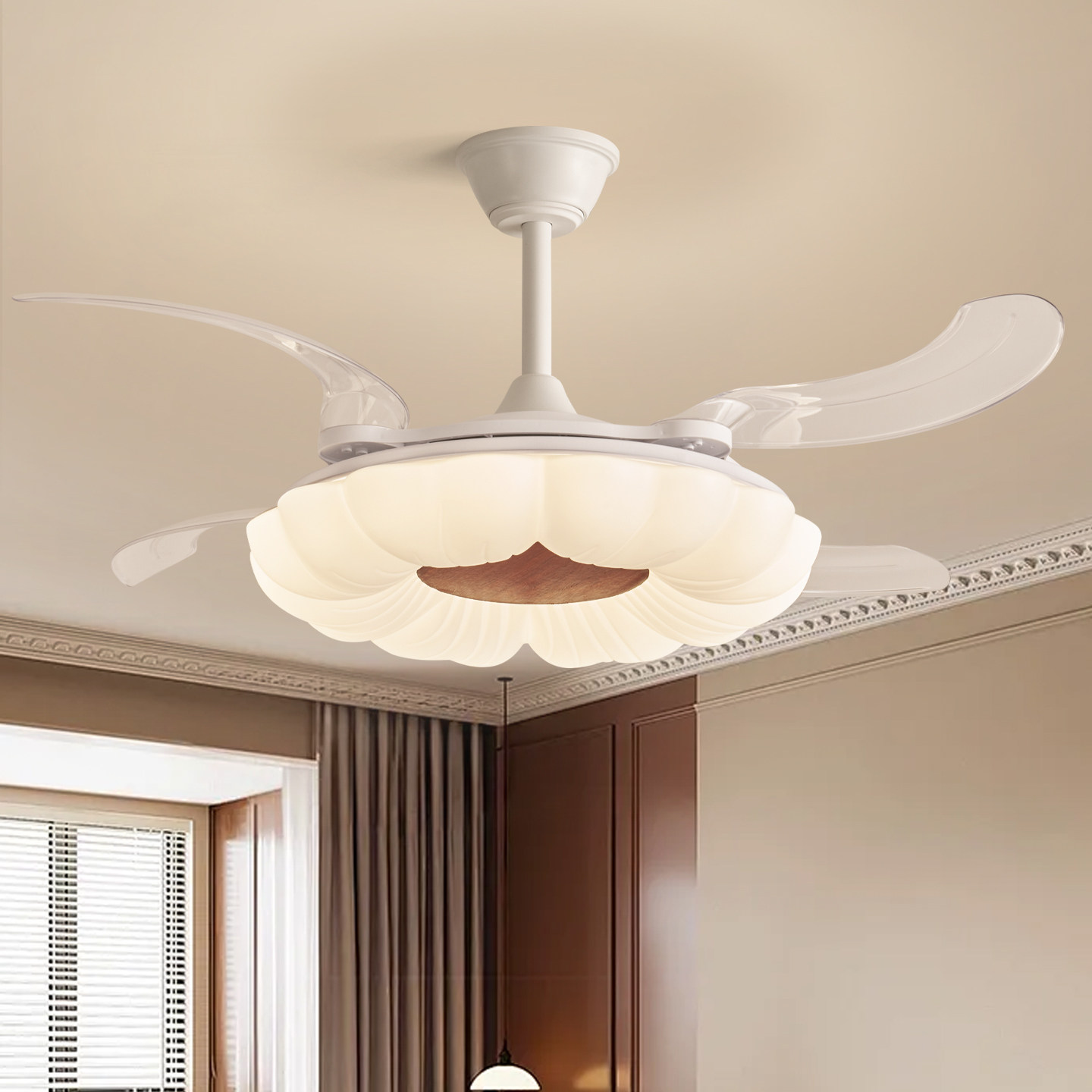 中古风风扇灯2025新款餐厅客厅卧室一体隐形吊扇灯复古大气风扇灯,淘宝优惠券,粉丝福利购,淘宝优惠卷