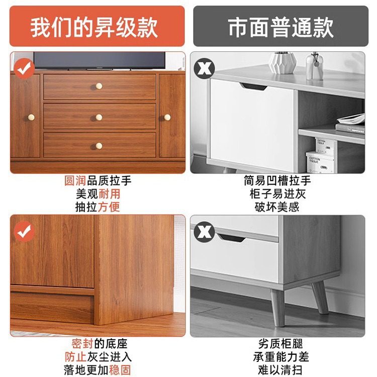 高款电视柜卧室收纳储物现代简约小户型落地简易客厅家用电视机柜 - 图2