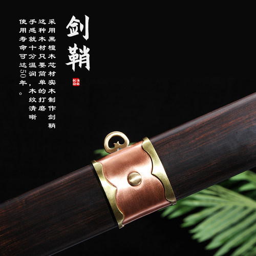 龙泉古越剑铺花纹钢汉剑一体唐剑传统剑长剑双槽宝剑防身未开刃 - 图2