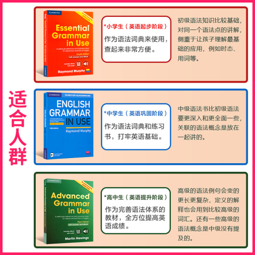 原版进口剑桥大学出版社英语语法书EssentialGrammarinUse初级实用小学初中高中英语语法大全手册自学教材书籍grammerinuse