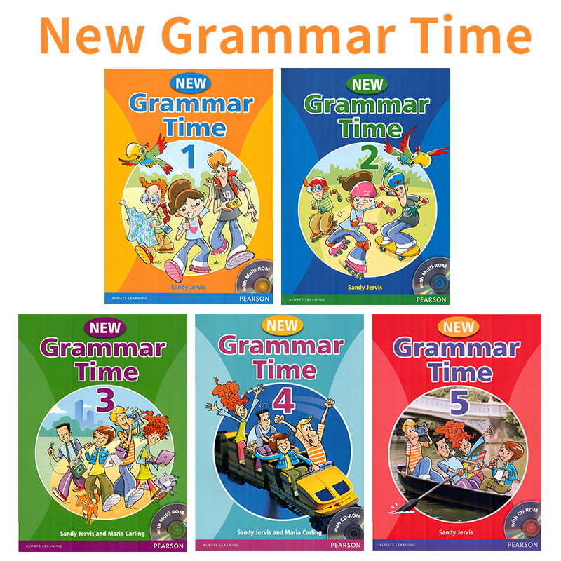 美国朗文培生New Grammar Time1-5级含互动学习软件CD-ROM剑桥考试KET PET语法书 6-12岁小学英语语法专项教材寒暑假短期语法教材-图0