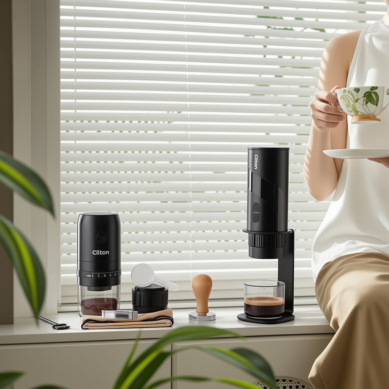 Cliton便携式意式咖啡机套装电动浓缩咖啡机胶囊萃取小型家用户外,淘宝优惠券,粉丝福利购,淘宝优惠卷