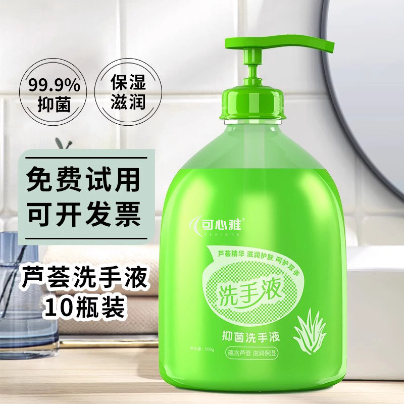【整箱10瓶】芦荟清香型抑菌洗手液饭店酒店专用保湿除菌补充装,淘宝优惠券,粉丝福利购,淘宝优惠卷
