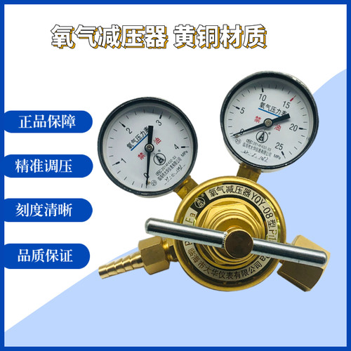 氧气减压器YQY-08型减压阀稳压表临海市大华仪表黄铜气瓶精密调压 - 图1