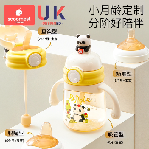 科巢玩偶学饮杯婴幼儿童PPSU水杯小月龄宝宝鸭嘴杯外出奶瓶吸管杯 - 图1