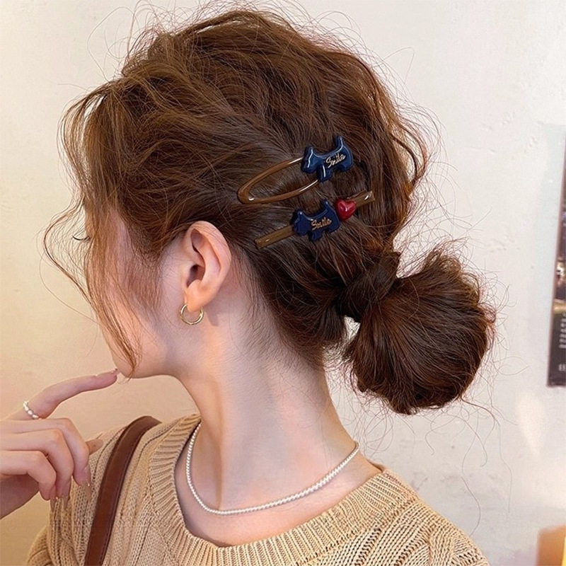 卡通小狗爱心发夹女前额发卡2025新款侧边碎发刘海夹子高级感头饰,淘宝优惠券,粉丝福利购,淘宝优惠卷