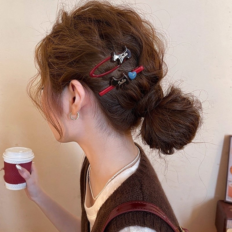 卡通小狗爱心发夹女前额发卡2025新款侧边碎发刘海夹子高级感头饰,淘宝优惠券,粉丝福利购,淘宝优惠卷