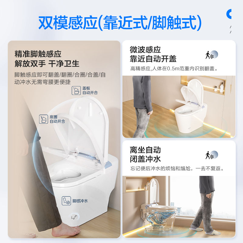 【交个朋友618现货开抢！】箭牌卫浴零水压自动翻圈翻盖智能马桶 - 图1
