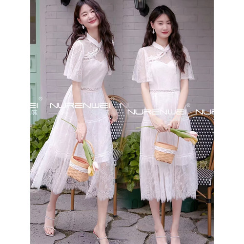 【福利活动SM码】1号链接女人味连衣裙气质优雅轻奢长裙 - 图1