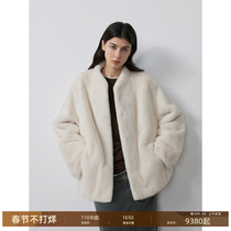 Pay wise En retro mink import Purple scale Neckline Mink Fur Leather Fur Fur Coats Women Whole Mink Velvet Ferret Coat