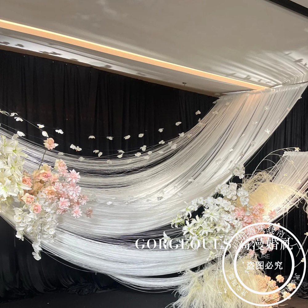 定制多色双帘头线帘6米12米婚礼结婚宴舞台两侧背景流苏婚庆线帘,淘宝优惠券,粉丝福利购,淘宝优惠卷