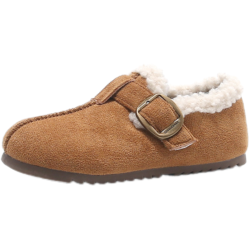 女童勃肯鞋加绒儿童鞋子2025冬季新款复古小女孩二棉鞋保暖毛毛鞋,淘宝优惠券,粉丝福利购,淘宝优惠卷