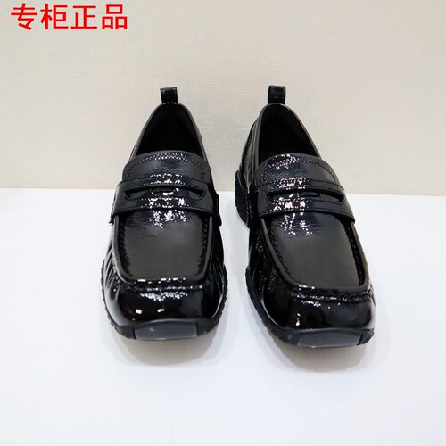 Tigrisso蹀愫2026秋蝶愫新款牛皮运动乐福黑色小皮鞋T76580A-01 - 图1