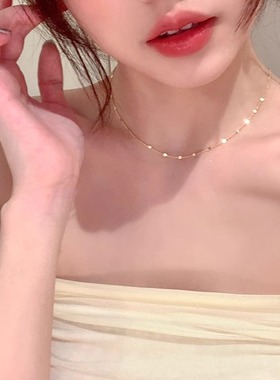 简约波光闪片素链女轻奢高级感
