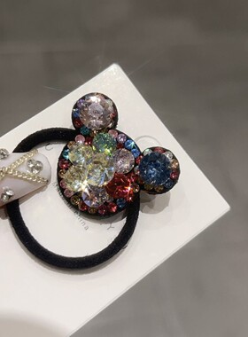 满钻米奇发绳甜美百搭卡通皮筋简约橡皮筋发饰马尾发圈精致可爱