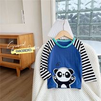 Childrens pure cotton long sleeve t-shirt autumn winter new vegemon male and female child-beating bottom-shirt baby single-piece childrens clothing blouse