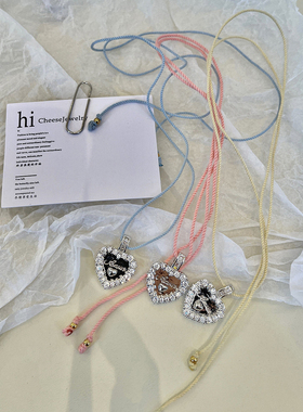 温柔三色系绳爱心项链