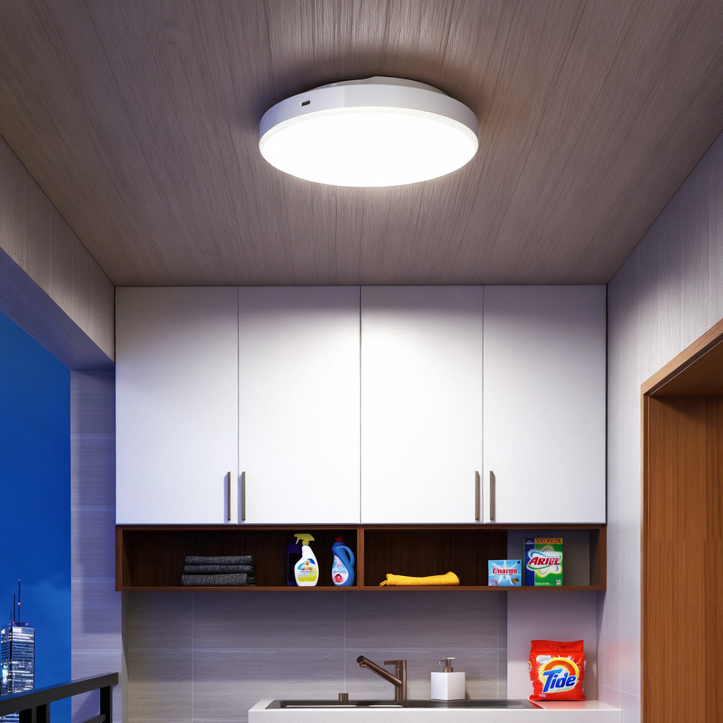 雷达感应灯人来即亮入户门玄关走廊过道阳台免布线打孔充电吸顶灯,淘宝优惠券,粉丝福利购,淘宝优惠卷