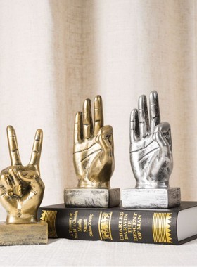 【包邮】创意OK点赞YES手势人物手指摆件家居客厅办公室桌面装饰