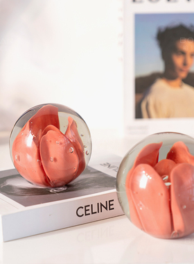 柏梵琉璃球摆件高级感