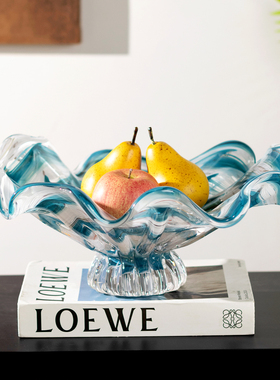 柏梵轻奢玻璃果盘摆件高级感