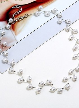 New Charm Simulated Pearl Beads Choker Necklace For Women
