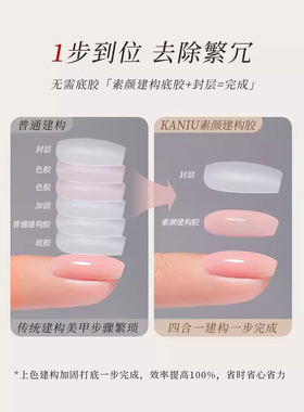美甲4合1素颜有色建构胶裸系塑形建构流平胶光疗胶美甲店专用