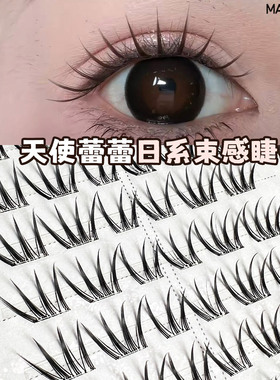 天使蕾蕾韩系女团日系束感湿尖漫画卷翘单簇化妆师专用眼睫毛批发