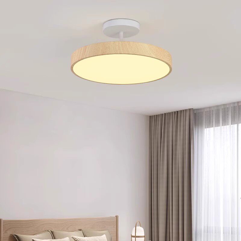 圆形卧室灯创意木纹色走廊过道灯吊灯新款简约餐厅玄关阳台吸顶灯,淘宝优惠券,粉丝福利购,淘宝优惠卷