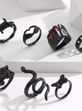 欧美创意个性组合戒指女简约