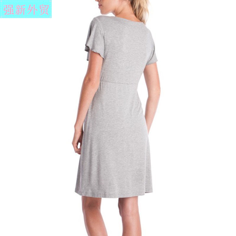 Women Pregnancy maternity Sleepwear Nursing Pregnant Dress - 图1