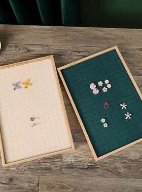 竹木百位耳钉盘耳环托盘展示架