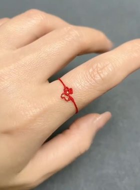 中国风红色生肖马戒指女2026马年