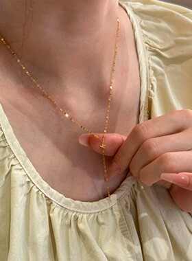 S925银金色极细y字雪花流苏项链