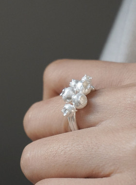 S925纯银新中式优雅山茶花戒指女