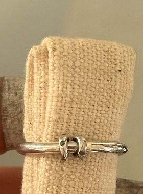 S925纯银极简风银色多层素圈戒指