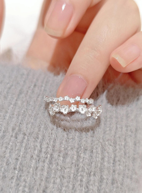 S925纯银清冷感繁花戒指轻奢甜美