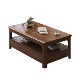 Rectangular living room double-layer tea table with drawers new Chinese style