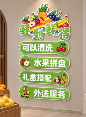 【新鲜水果店装饰】创意海报贴画