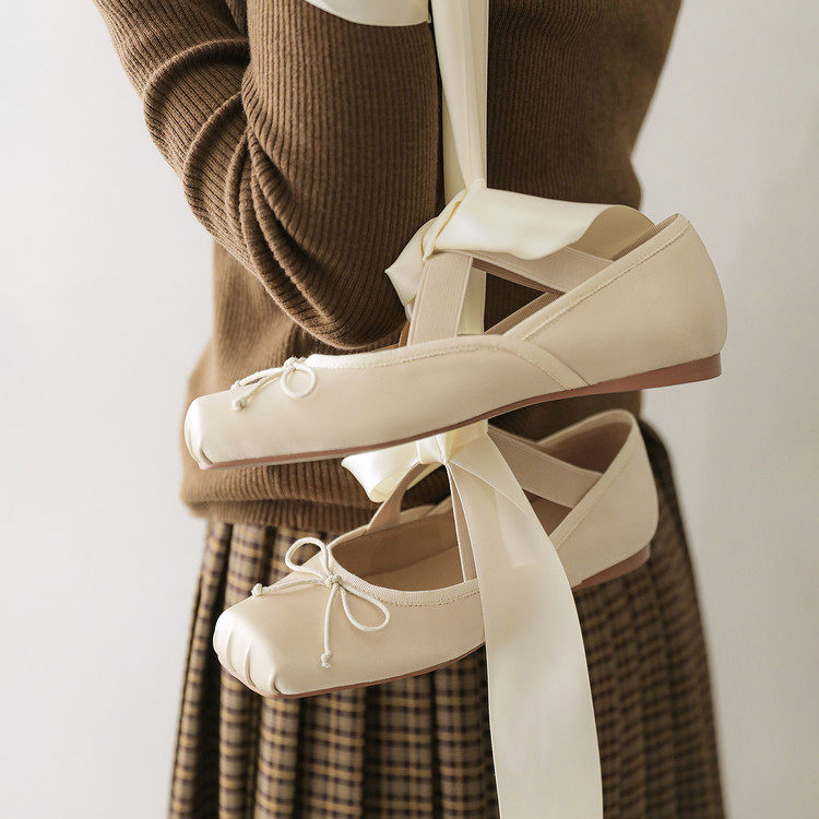 杏头平底橡胶胶粘工艺羊皮时尚芭蕾鞋,淘宝优惠券,粉丝福利购,淘宝优惠卷